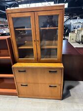 2 Dr Lateral File Cabinet W Hutch In Light Cherry Wood Finish By Hon