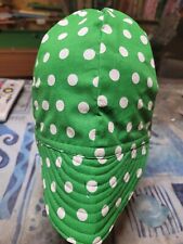Welding Cap Made With Green Polka Dots