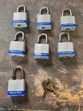 Lot Of 7 Master Lock Padlock No. 7 Keyed Alike With 2 Original Keys