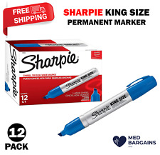Sharpie 15003 King Size Permanent Marker Large Chisel Tip Blue - 12 Pack