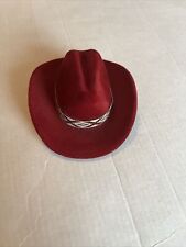 Cowboy Hat Shape Display Gift Box Jewelry Case For Necklace Maroonred