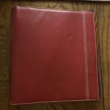 Red Leather Organizer 3 Ring Binder With File Tabs And Calculator