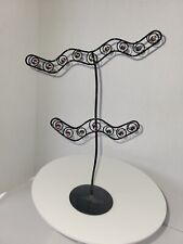 Vintage Wire Jewelry Stand With Beaded Design