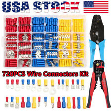 720280x Assorted Insulated Electrical Wire Terminal Crimp Connectors Spade Kit