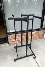 4 Way Retail Clothing Rack Fixture Black W Chrome Straight Arms Extendable