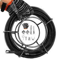 58in Drain Auger Cable Replacement Snake Clog Pipe Sewer Cleaner6 Cutter 50ft