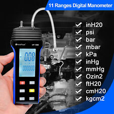 Digital Manometer Air Pressure Backlit Data Record Time Display 30psi Gas
