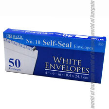 50 Self Sealing Envelopes 10 Mailing Letter White Shipping Postal Peel Seal C17