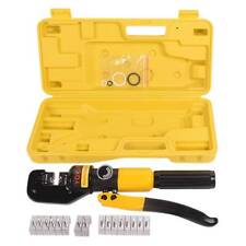 10 Ton Hydraulic Crimper Crimping Tool Wire Battery Cable Lug Terminal 9 Dies