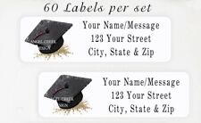 60 Personalized Return Address Labels 23 X 1 34- Matte Glitter Graduation
