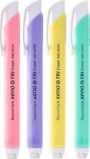 Xeno Tri-ii Retractable Click Eraser Assorted Colors 4-pack