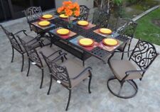 9 Piece Outdoor Dining Set Patio Expandable Table Cast Aluminum Furniture.
