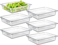 6 Pack Nsf Food Pans Half Size 2 12 Inch Deep Commercial Polycarbonate Pla...