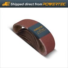 Powertec 4 X 36 Sanding Belt 80 Grit 10pcs Aluminum Oxide Sandpaper 110680