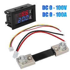 Dc 100v 100a Digital Voltmeter Ammeter Dual Led Display Volt Amp Meter W Shunt