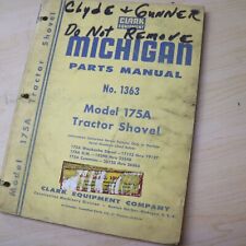 Michigan Clark 175a Tractor Shovel Loader Parts Manual Catalog Wheel List Book