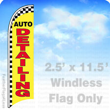 Auto Detailing Windless Swooper Flag Feather Banner Sign 2.5x11.5 Checkered Yb