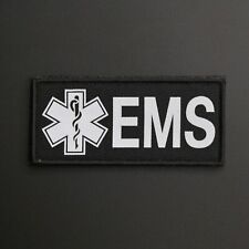 Ems Patch Black Emt Paramedic First Responder Medic Reflective - Hook Loop