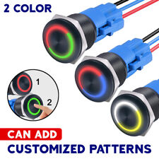 19mm 22mm Two Color Metal Push Button Switch Can Customized Patterns Led Car
