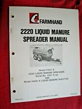 Farmhand 2220 Liquid Manure Spreader Operators Maintenance Parts Manual