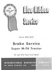 Farmall Super M Mta M-ta Disc Brake Service Manual