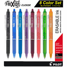 Pilot Frixion Clicker 07 14210 0.7mm Fine Erasable Gel Ink Pens 8 Color Set