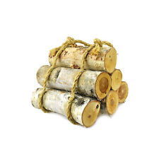 Natural Birch Wood Roped Log Bundle 6-inch 6-count