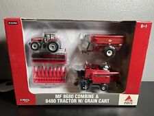 164 Ertl Massey Ferguson 8680 Combine 8480 Tractor W Grain Cart Farm Set New