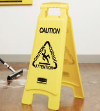 Rubbermaid 25 Yellow Double Sided Multi-lingual Caution Wet Floor Sign