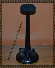 Stylish Wood Hat Helmet Cap Headgear Stand Display With Velour Top 11 High