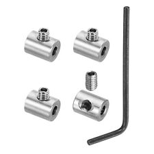 3mm Hole Wire Rope Clips Set 4 Pcs Cable Clamps With Screw Spanner Silver