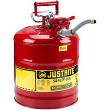 Justrite 7250120 Accuflow 5 Gallon Gasoline Safety Can Red Steel Gas Flammables