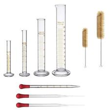 Thick Glass Graduated Measuring Cylinder Set 5ml 10ml 50ml 100ml Glass With B...