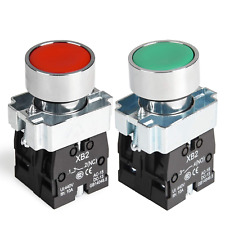 2pcs 22mm Momentary Push Button Switch Red Green 1no 1nc Metal Head Xb2-11bn-gr