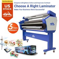 Us Stock 55in Full-auto Wide Format Cold Laminator Laminating With Heat Assist