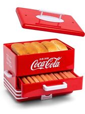 Nostalgia Extra Large Diner-style Coca-cola Hot Dog Steamer And Bun Warmer Red