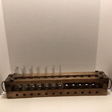 Antique Mattson Wooden 24 Milk Test Tube Carrying Rack With 14 Test Tubes