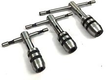 T Handle Tap Wrench Set Of 3 Pcs Solid Collet Jaws For Tapping Usa Fulfilled