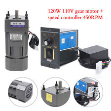 Ac110v 120w Gear Motor Electric Motor Variable Variable Speed Controller 450rpm