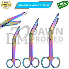 3 Lister Bandage Scissors 35 45 Amp 55 Rainbow Multi Color Surgical Medical
