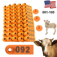 100 Number Sheep Goat Pig Cattle Cow Animal Livestock Ear Tag Marking Labels Us