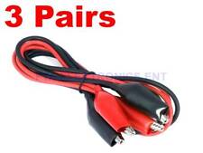 3 Pairs Dual Red Amp Black Test Leads With Alligator Clips Jumper Cable 16ga Wire