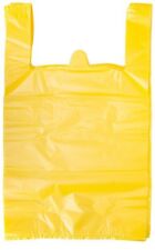 Lot 500 Pcs Yellow Plastic T Shirt Shopping Grocery Store Bags Handles Large