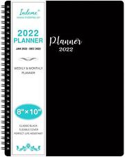 2022 Weekly Monthly Planner 8 10 Classic Black Strong Twin Wire Binding