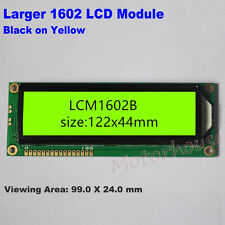5v Larger 1602 16x2 Big Character Lcd Screen Display Module Lcm Black On Yellow