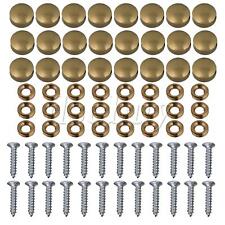 24 Pieces 1cm Dia Decorative Furniture Table Mirror Caps Nails Copper Golden