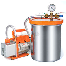 Topshak Vacuum Pump Gauge 3 Gallon Vacuum Chamber Air Refrigerant 14 Hp
