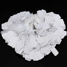 100pcs White Blank Paper Jewelry Clothes Watch Label Price Tags String Display