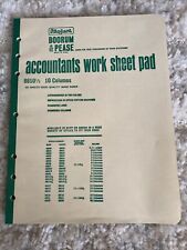 Vintage Boorum Amp Pease Accountants Work Sheet Pad 8810 12 10 Columns Nos