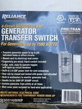 Reliance Portable Generator Power Transfer Kit 7500 Watts 6 Circuits 30 Amp New